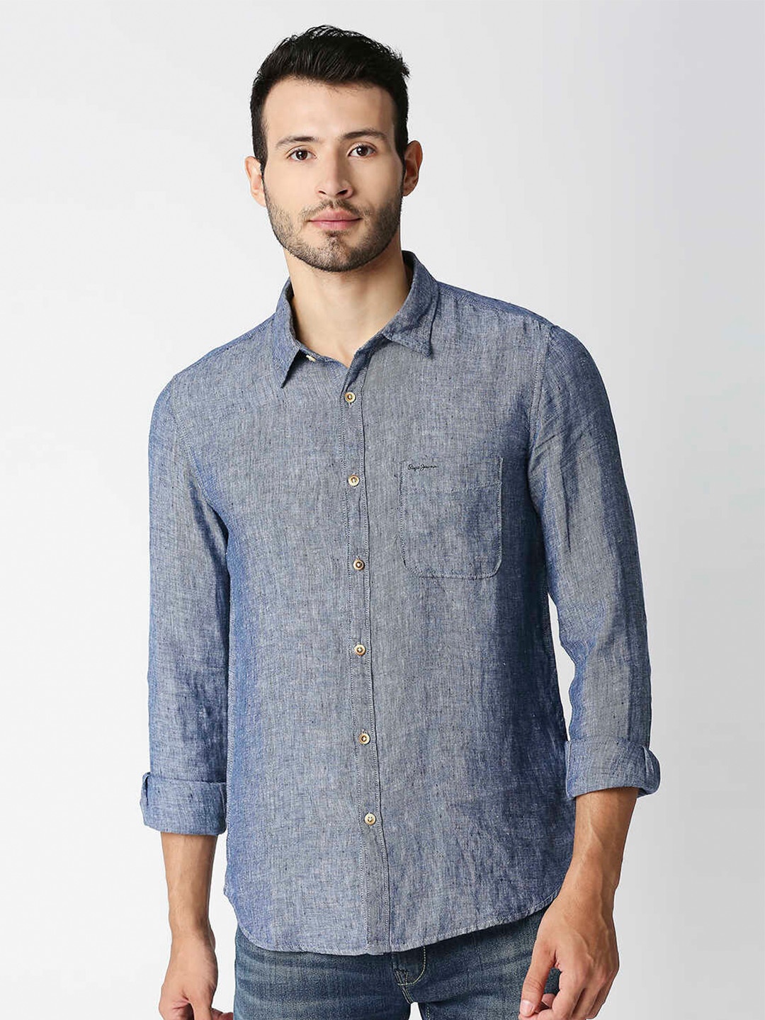 

Pepe Jeans Men Navy Blue Casual Shirt