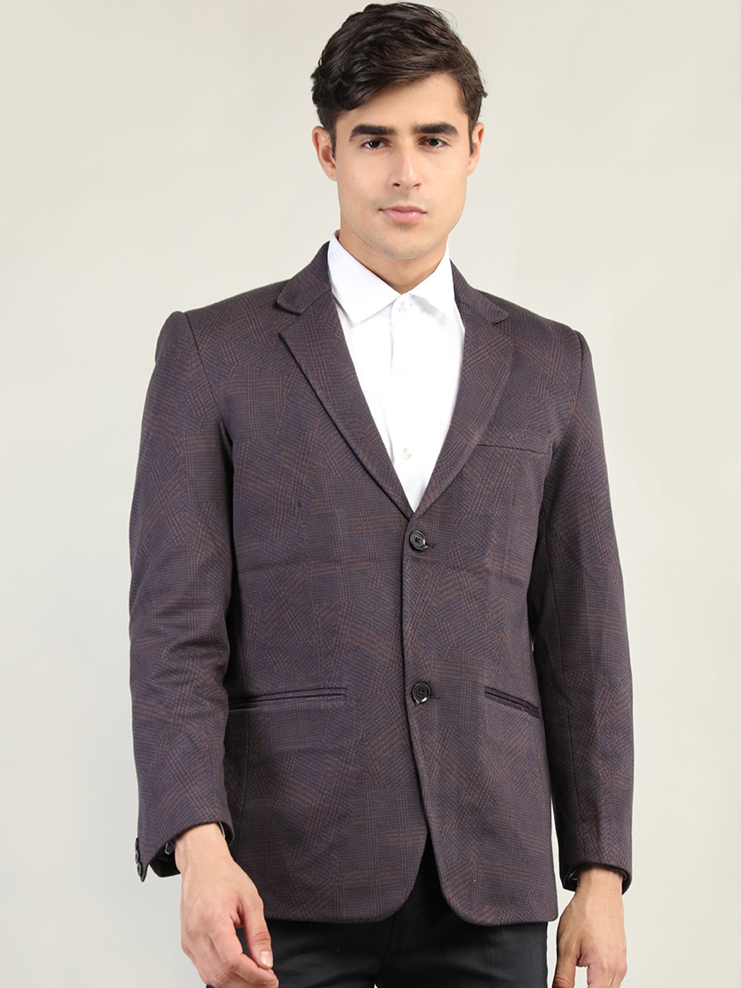 

Dlanxa Men Single Breasted Blazer, Brown