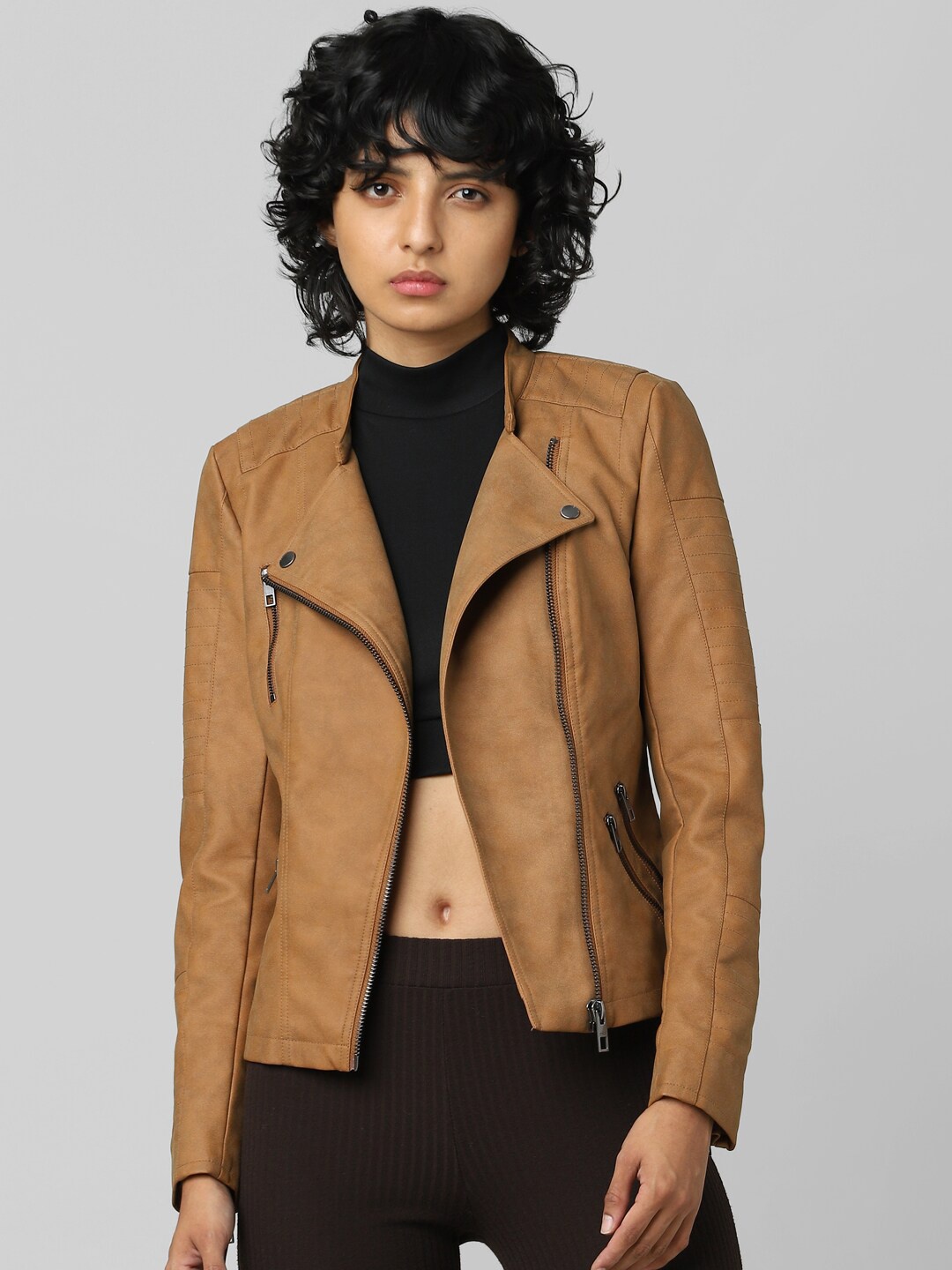 

ONLY Women Brown Open Front Jacket