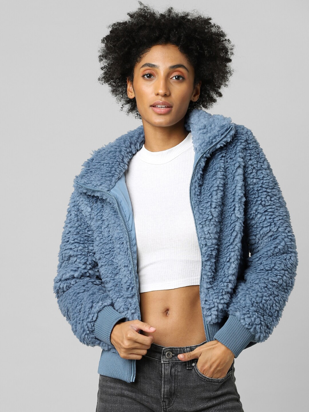 

ONLY Women Blue Solid Tailored Jacket