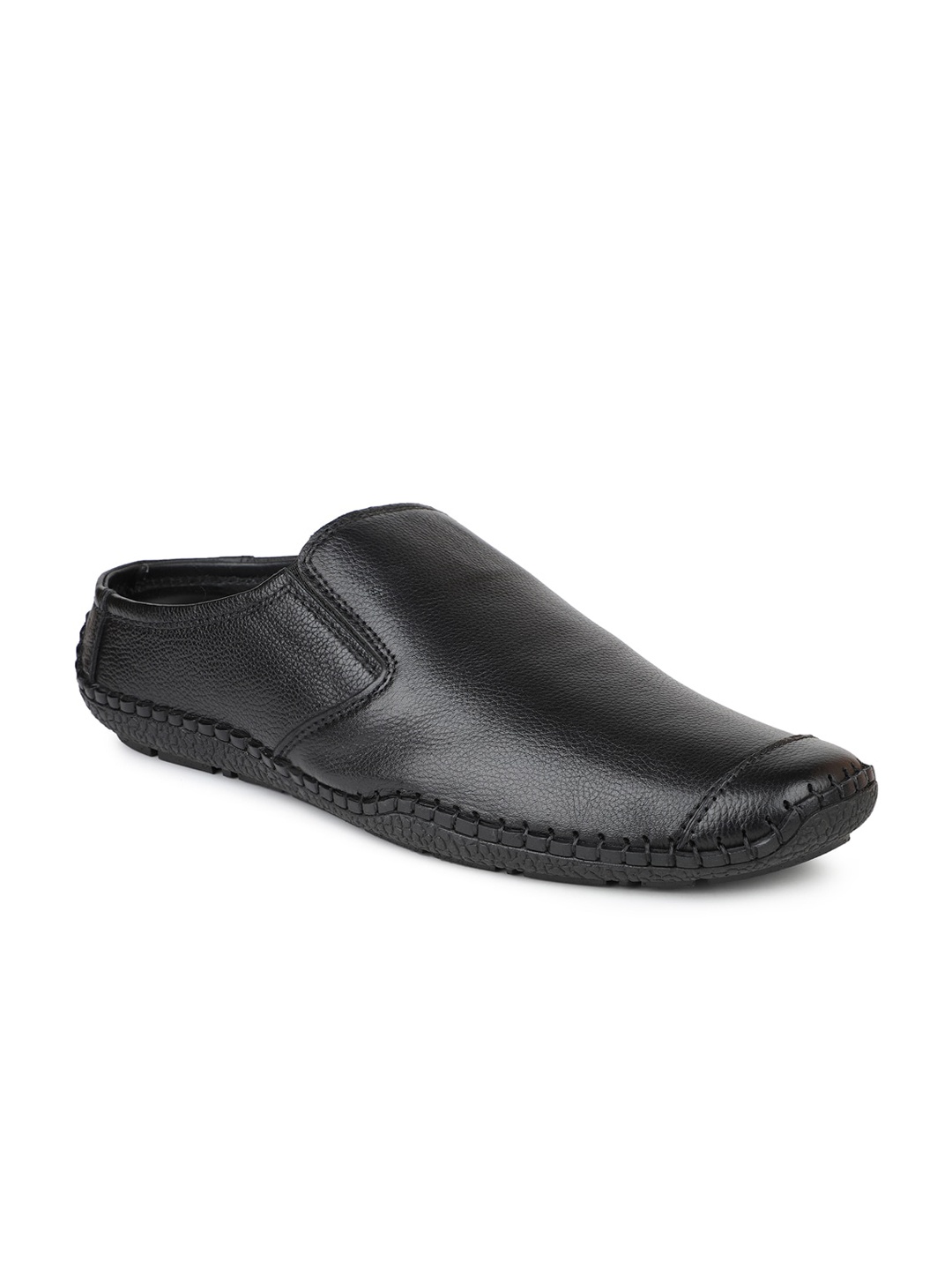 

PRIVO by Inc.5 Men Black Leather Mules
