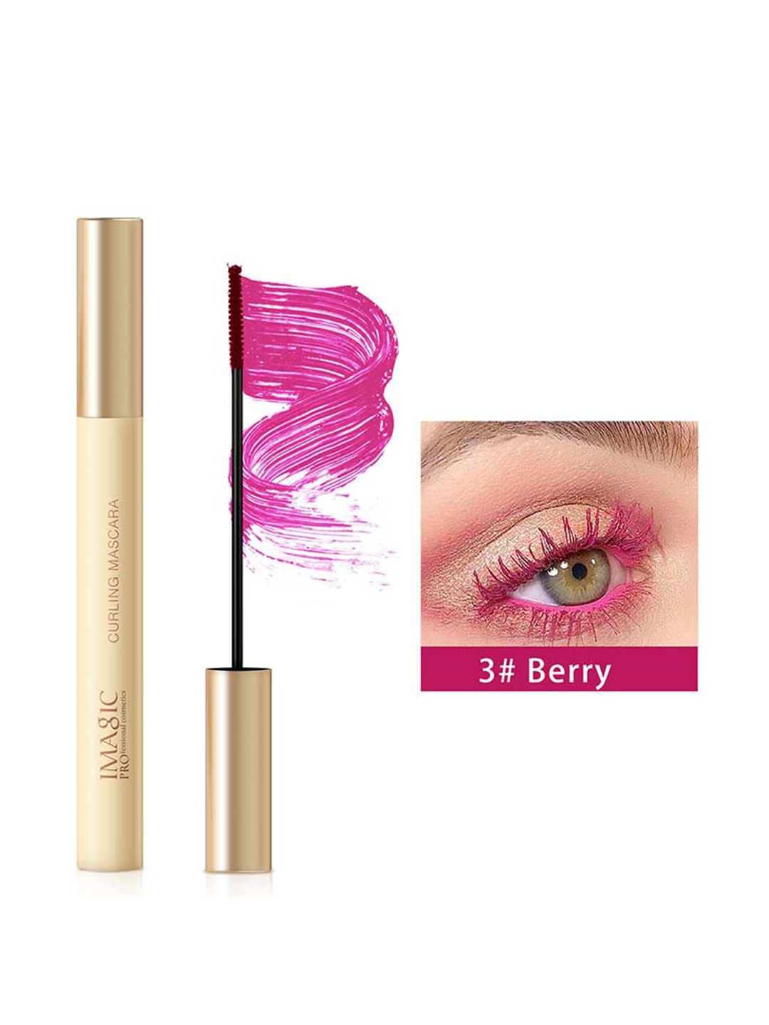 

IMAGIC Waterproof & Long-Lasting Curling Mascara 23g - Berry 3, Pink