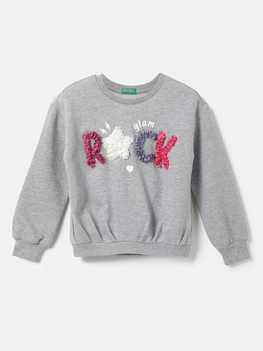 

United Colors of Benetton Girls Grey Printed Sweatshirt