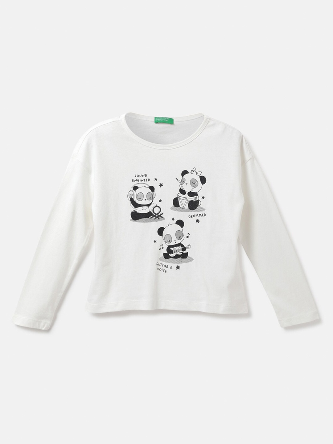 

United Colors of Benetton Girls White Kung Fu Panda Printed T-shirt