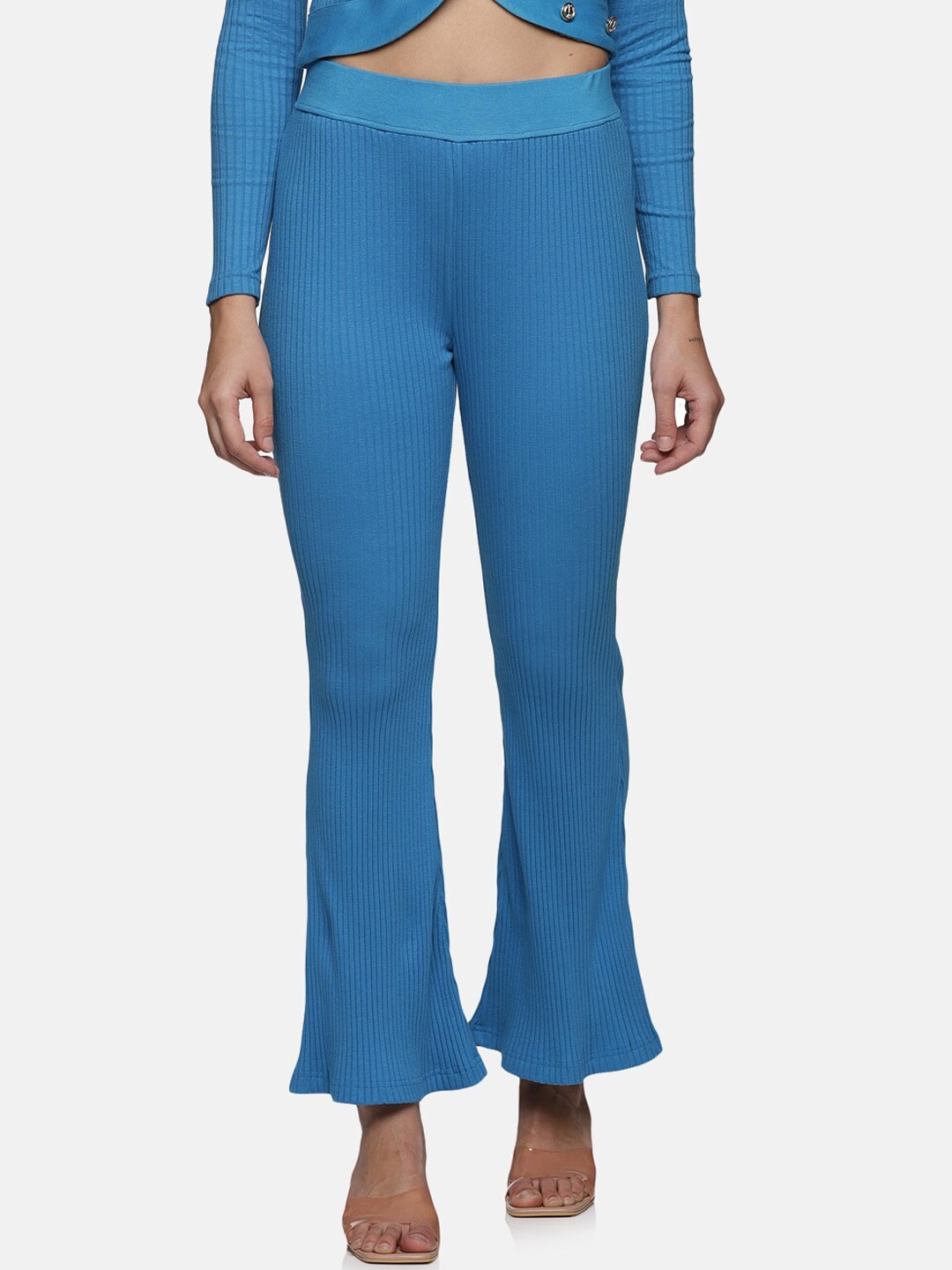 

ISU Women Blue Solid Buddy Hug Skinny Fit High-Rise Trousers
