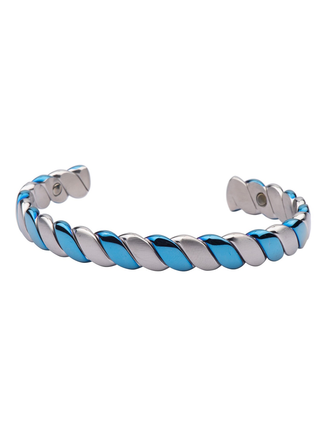 

The Tie Hub Men Blue & Silver-Toned Cuff Bracelet