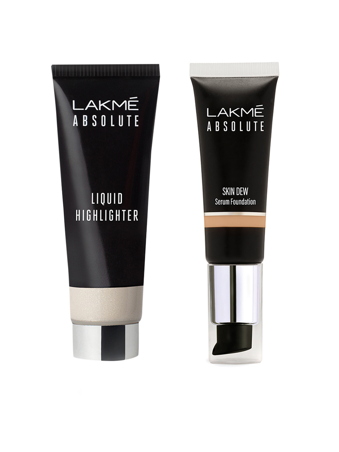 

Lakme Absolute Liquid Highlighter 25ml - Ivory & Skin Dew Serum Foundation 30g - WarmBeige, Nude