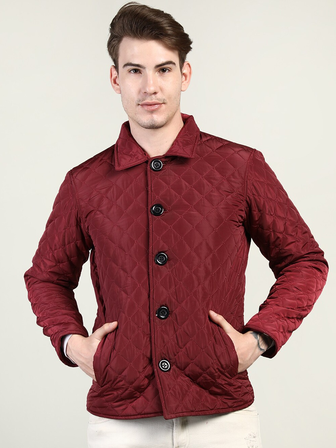 

Dlanxa Men Maroon Outdoor Quilted Jacket