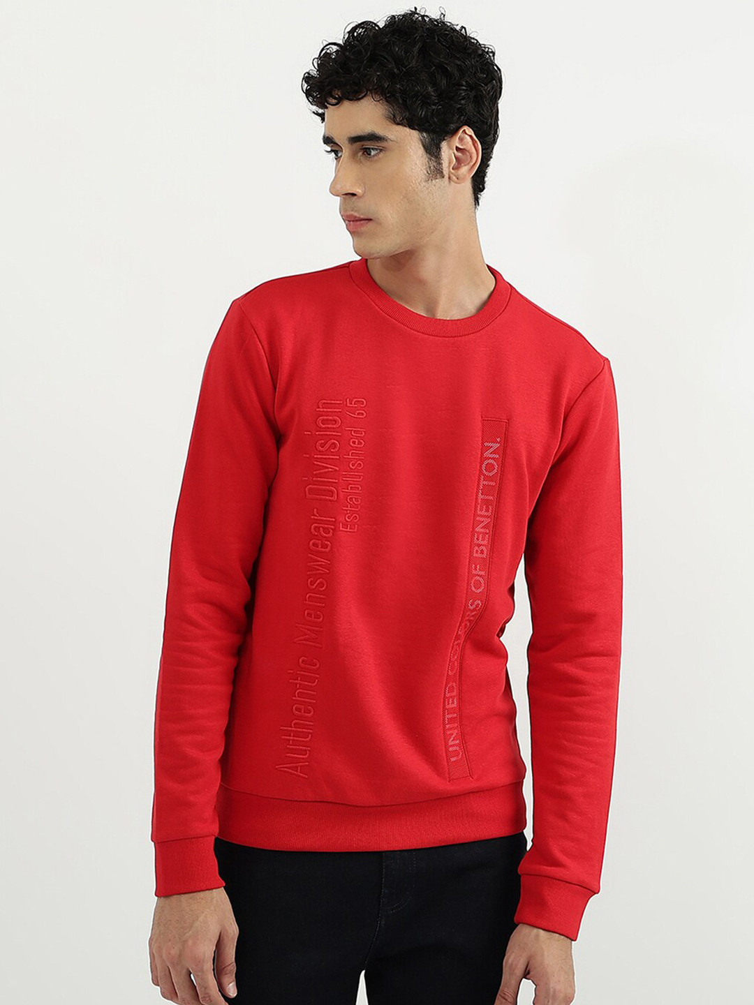 

United Colors of Benetton Men Red Sweatshirt