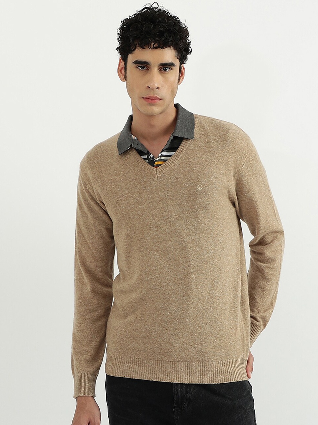 

United Colors of Benetton Men Brown Pullover