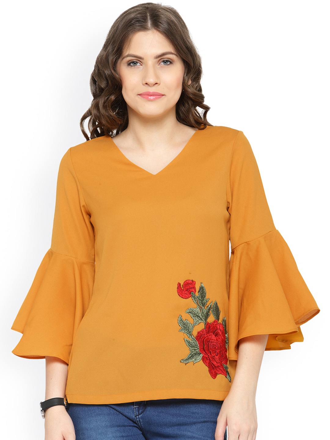 

plusS Women Mustard Yellow Solid Top