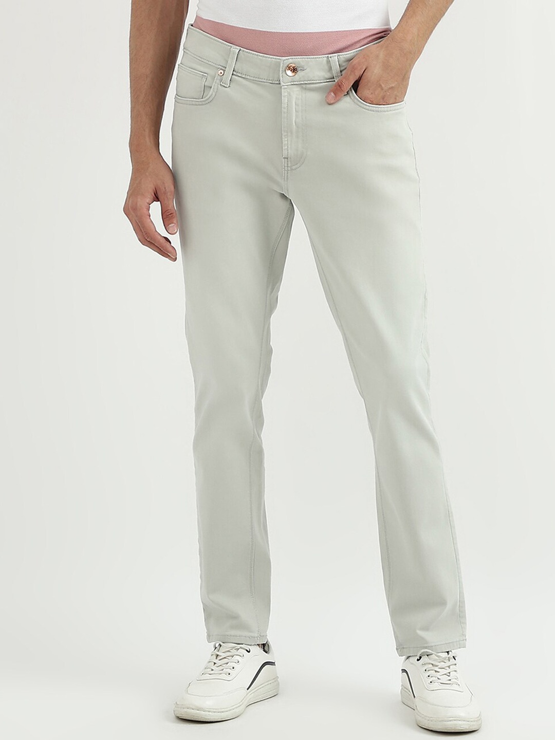 

United Colors of Benetton Men Off White Skinny Fit Jeans