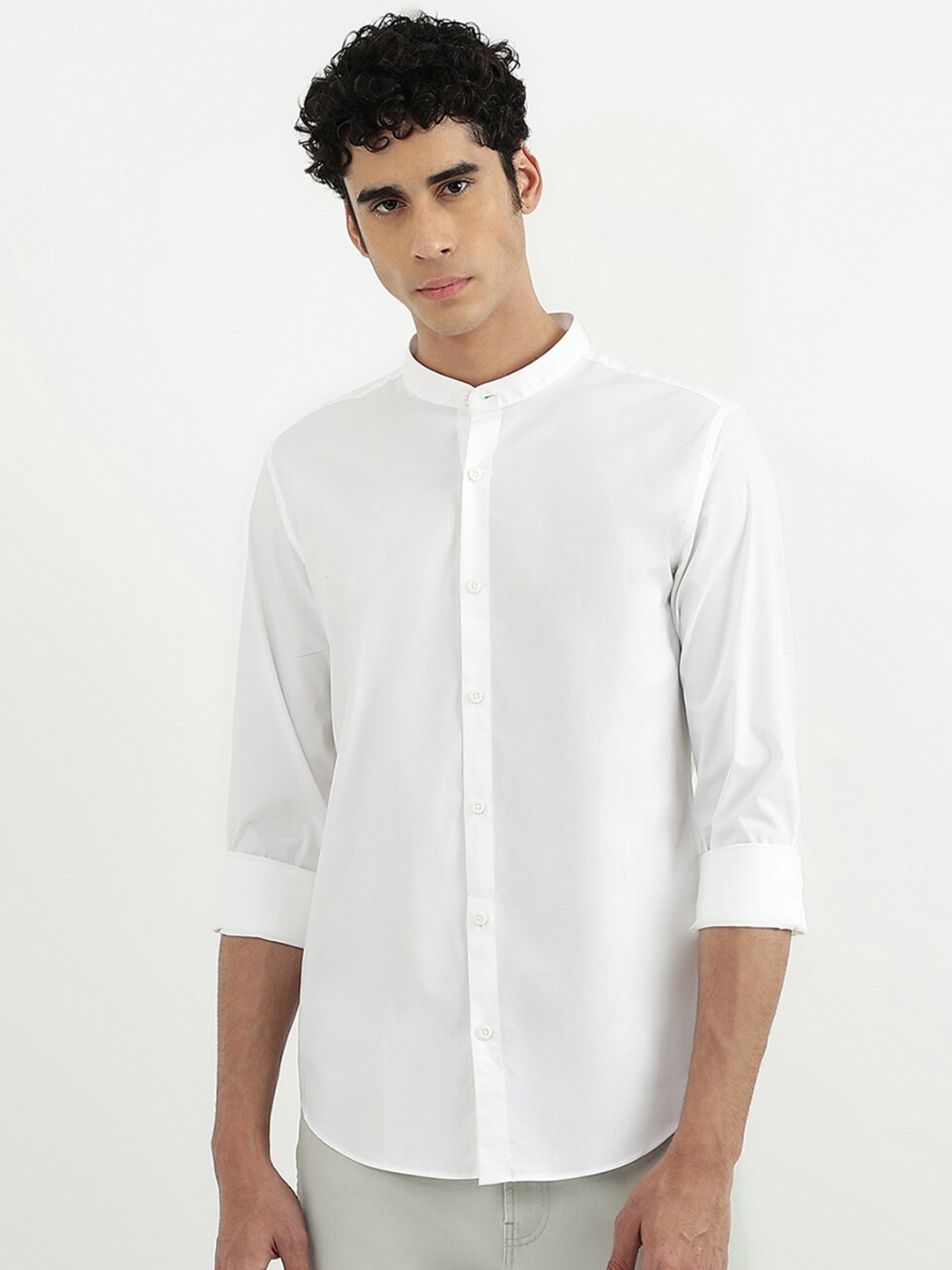 

United Colors of Benetton Men White Slim Fit Casual Shirt