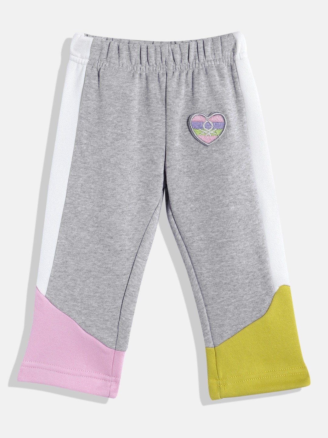 

United Colors of Benetton Girls Colourblocked Track Pants, Grey