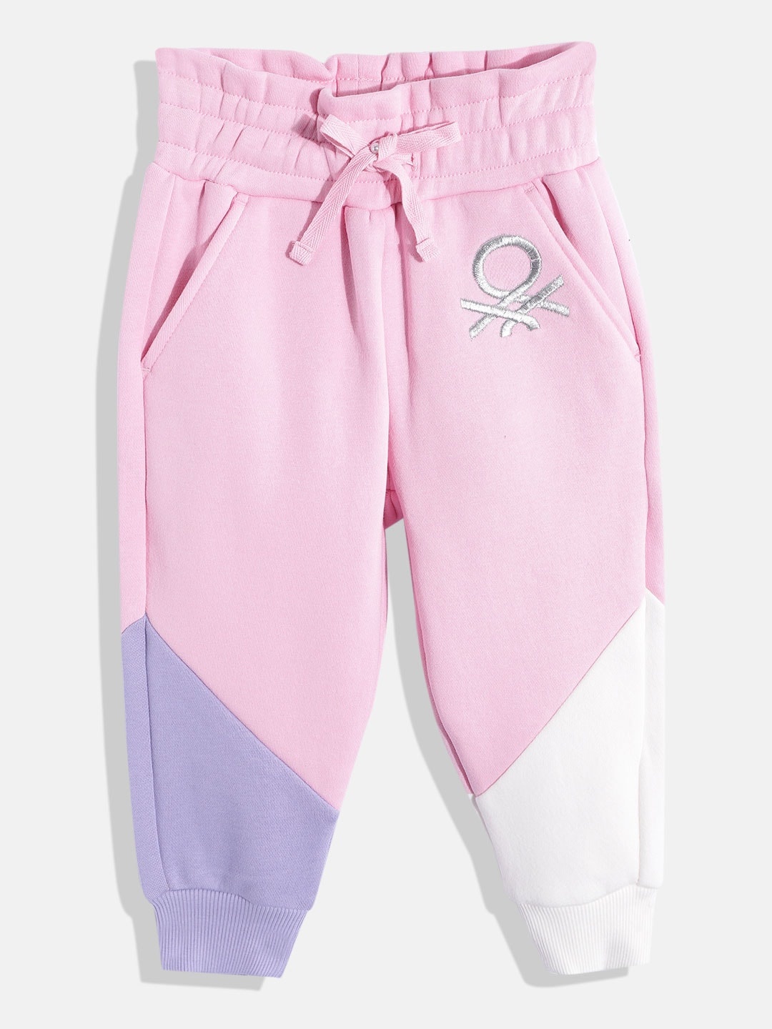 

United Colors of Benetton Girls Colourblocked Joggers, Pink