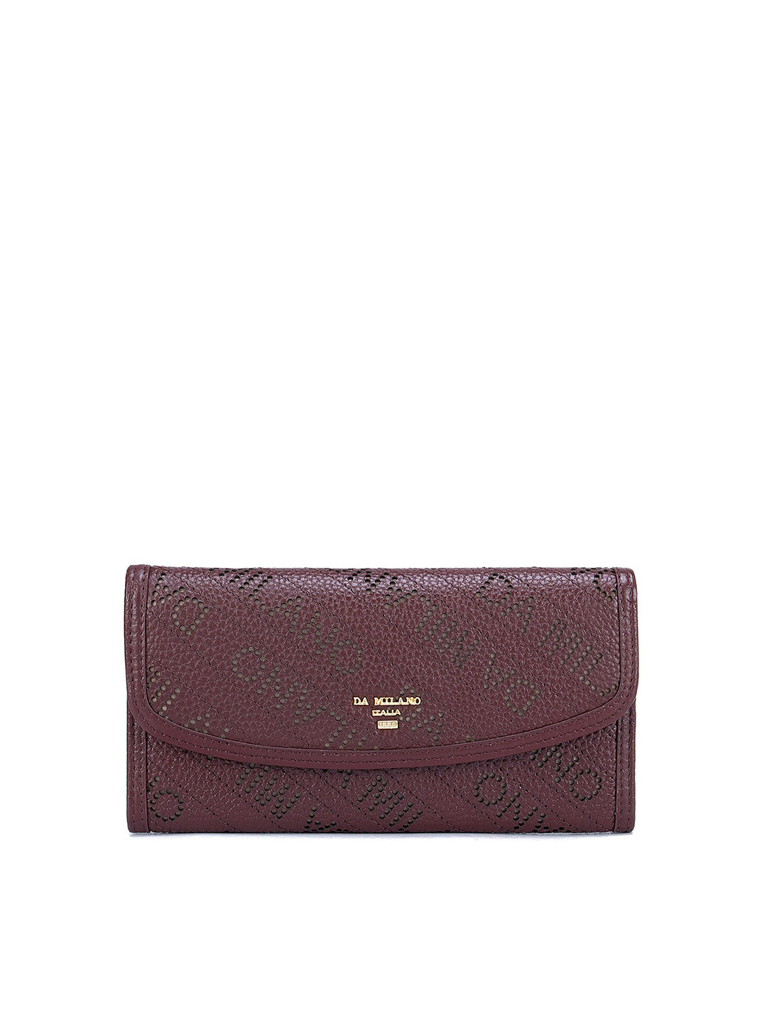 

Da Milano Women Maroon Typography Printed Leather Two Fold Wallet
