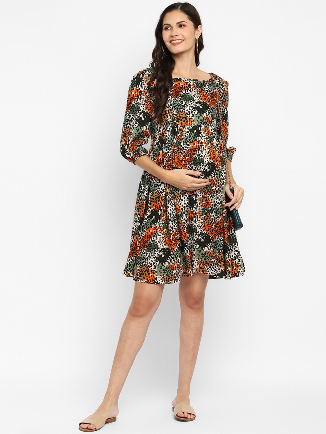 

Momsoon Maternity Floral Printed Dress, Orange