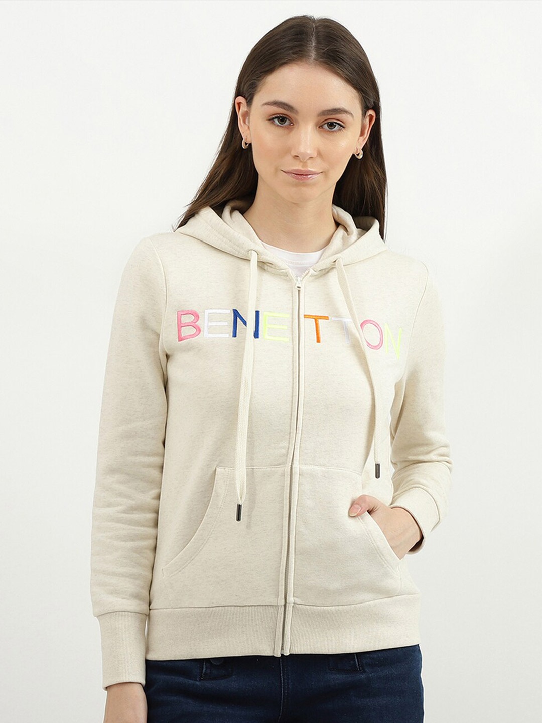 

United Colors of Benetton Women Grey Printed Sweatshirt