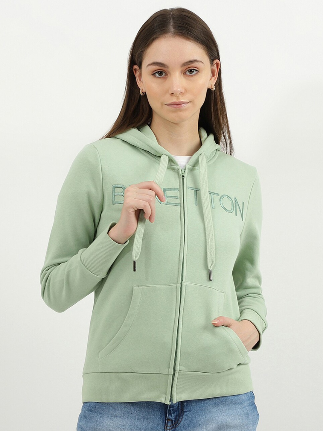 

United Colors of Benetton Women Green Sweatshirt