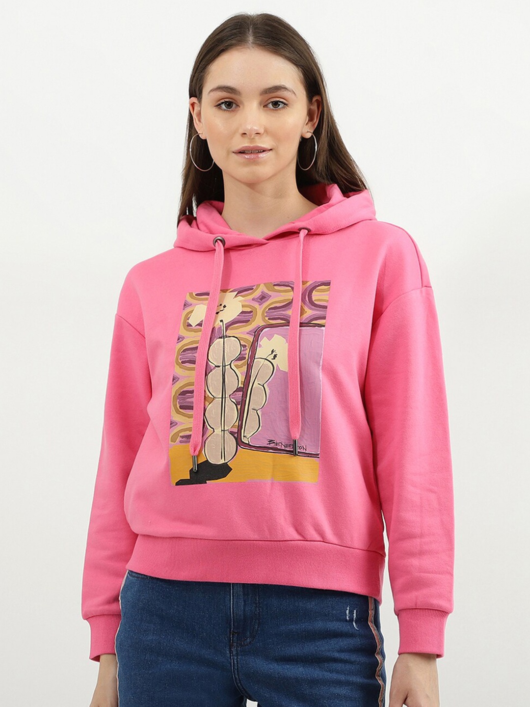 

United Colors of Benetton Women Pink Printed Sweatshirt