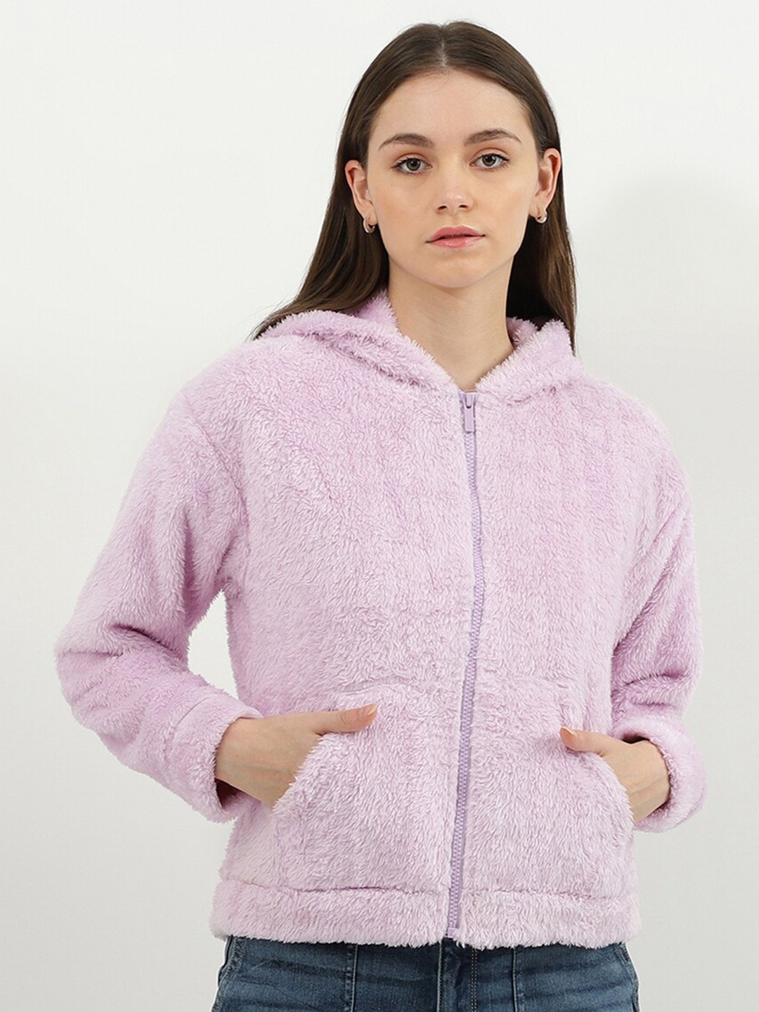 

United Colors of Benetton Women Purple Hooded Sweatshirt