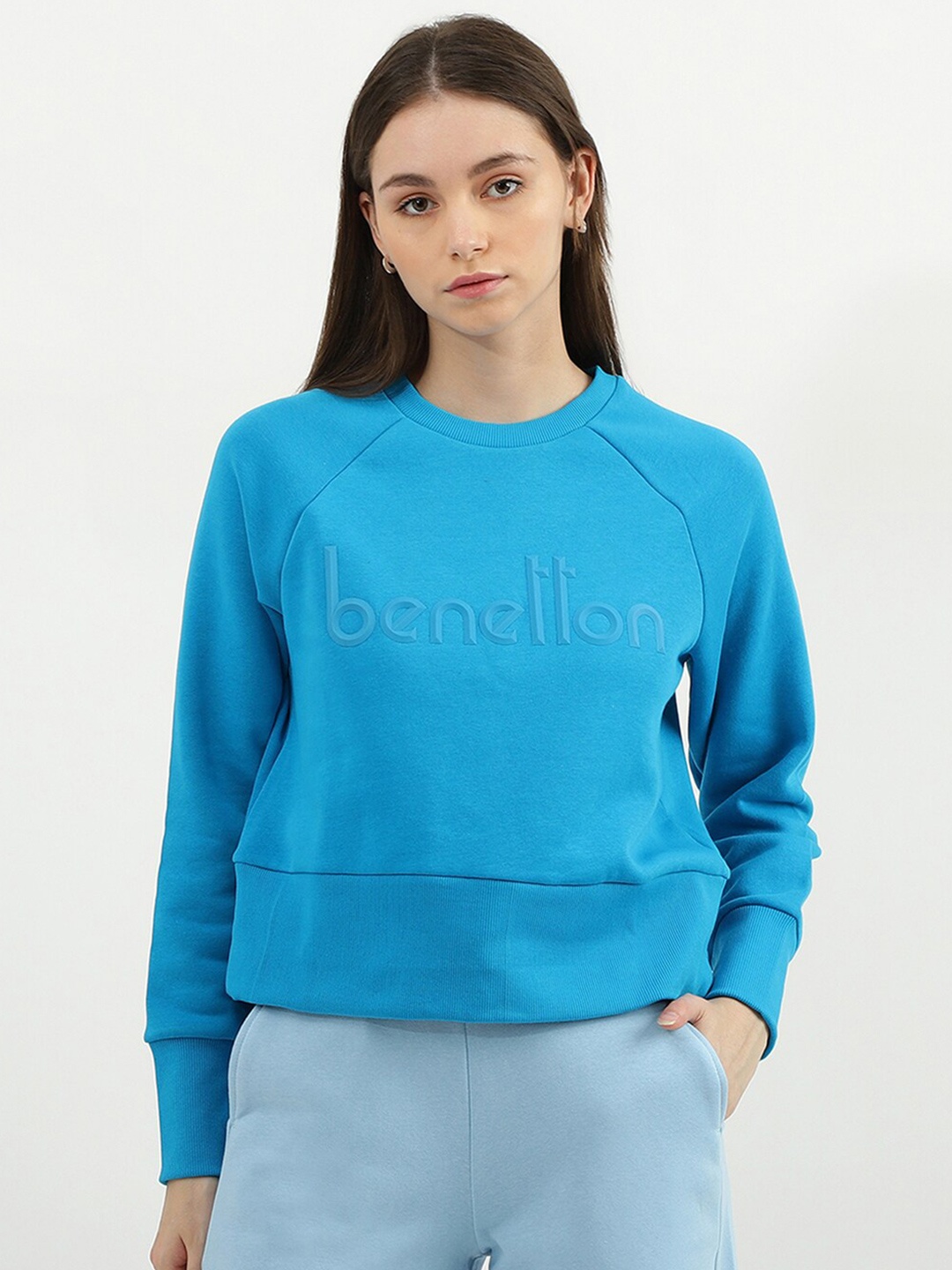 

United Colors of Benetton Women Blue Sweatshirt