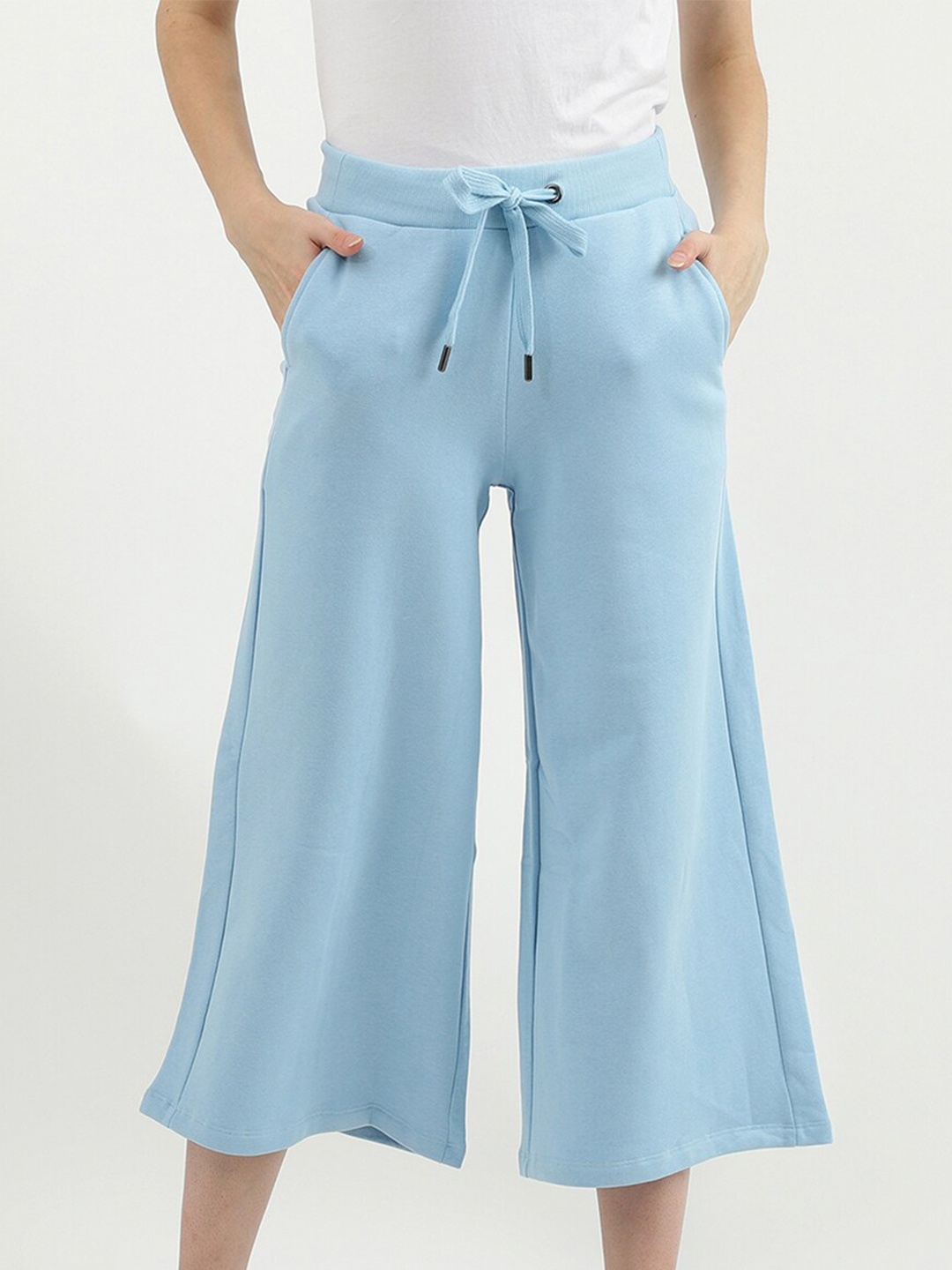 

United Colors of Benetton Women Blue Cotton Knitted Palazzos