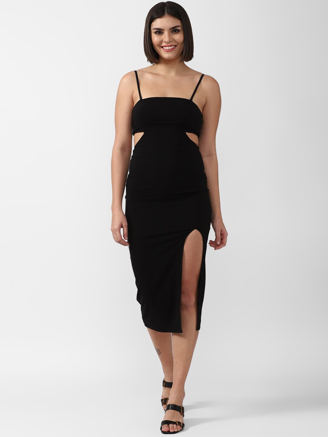 

FOREVER 21 Black Bodycon Midi Dress