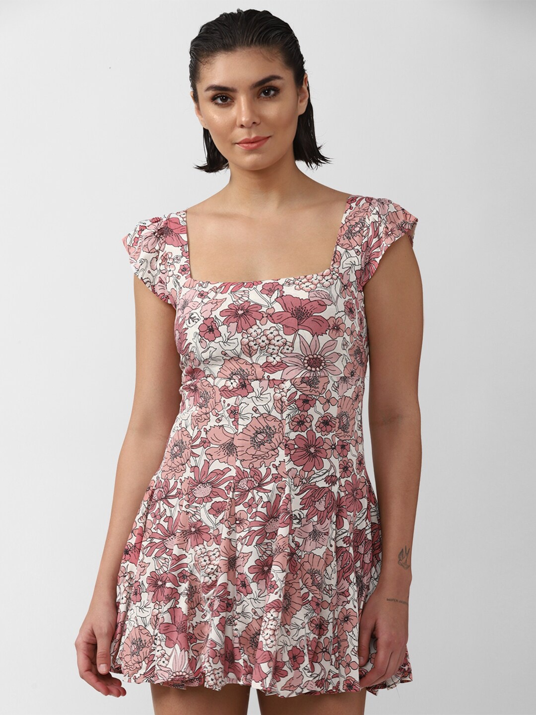 

FOREVER 21 Floral Printed Dress, Pink