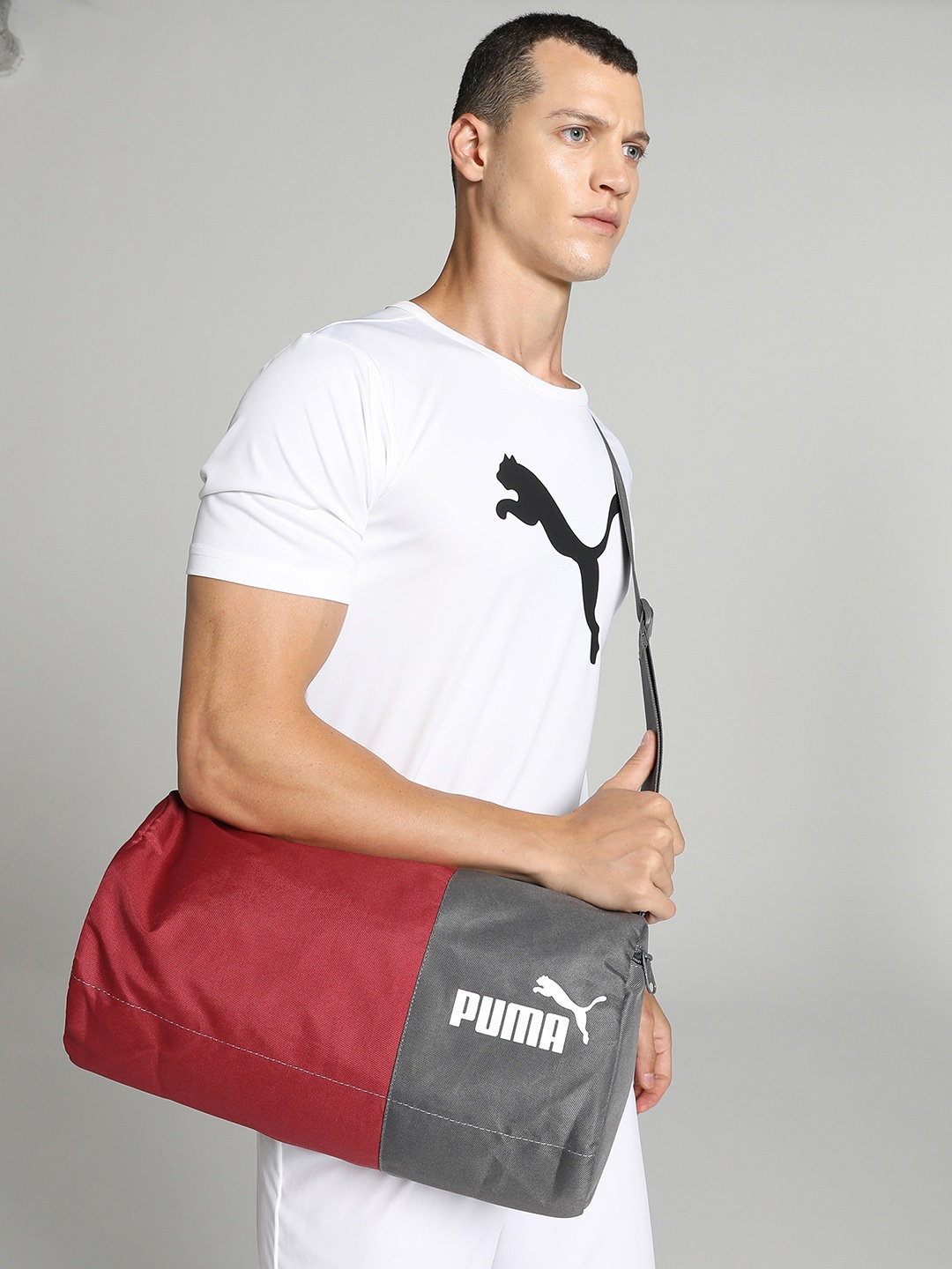 

Puma Unisex Colourblocked Gym Bag, Red