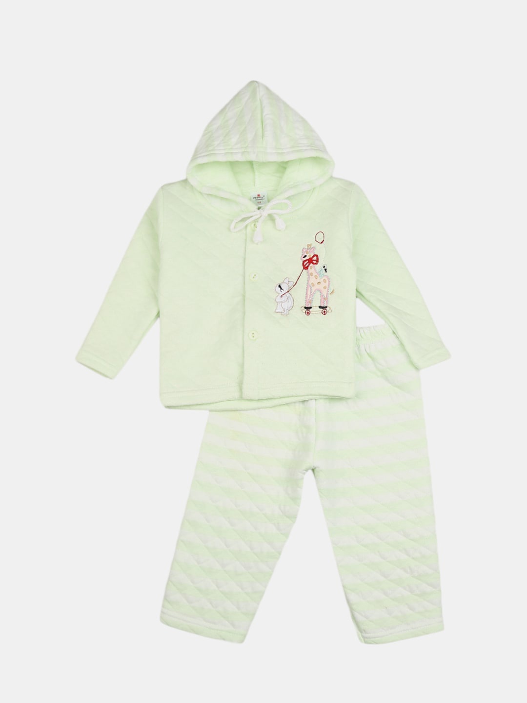 

V-Mart Unisex Kids Green & Pink T-shirt with Pyjamas