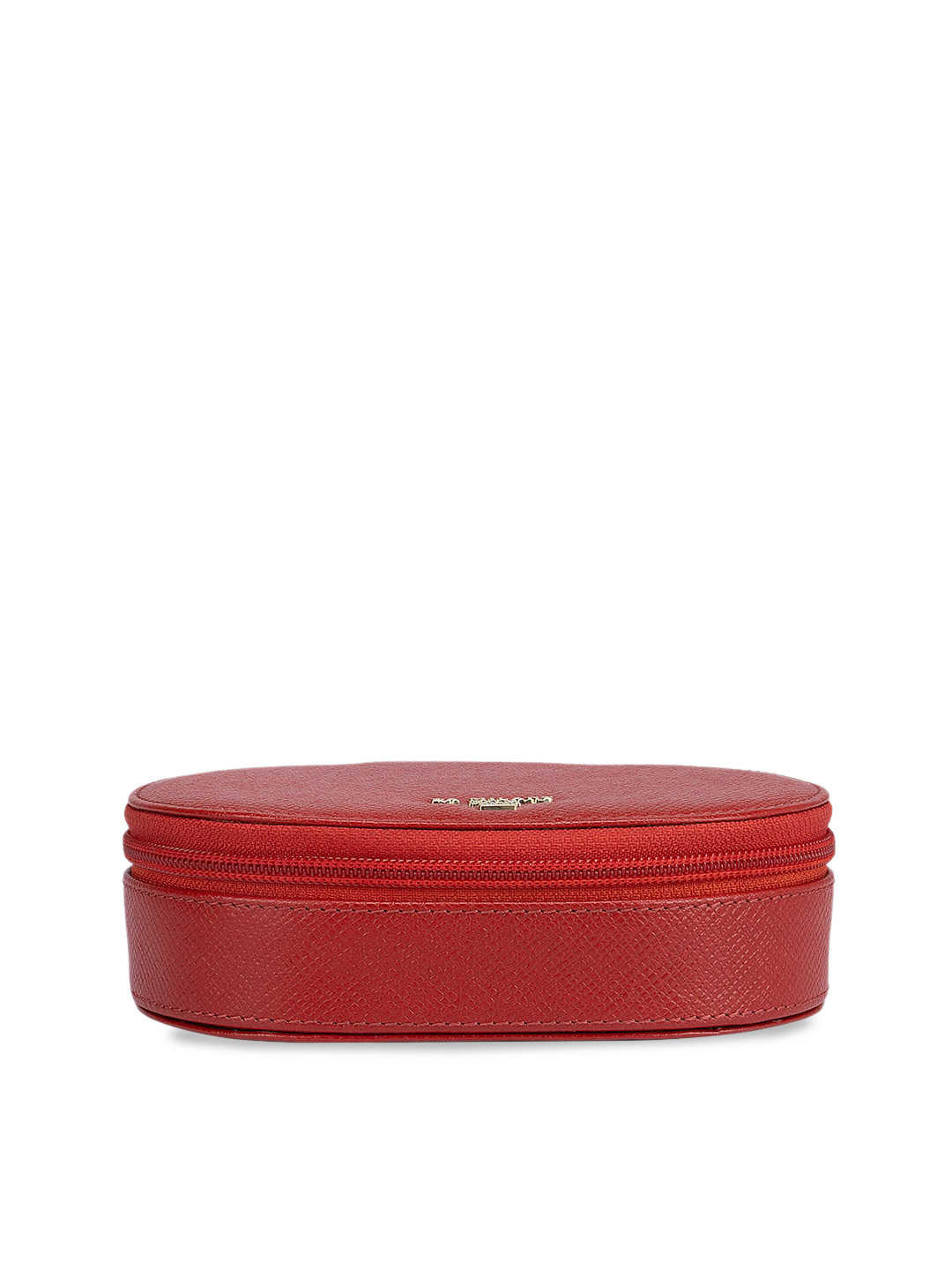 

Da Milano Women Red Textured Leather Jewellery Case
