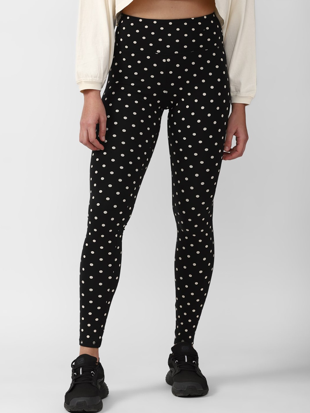 

FOREVER 21 Women Black Printed Leggings
