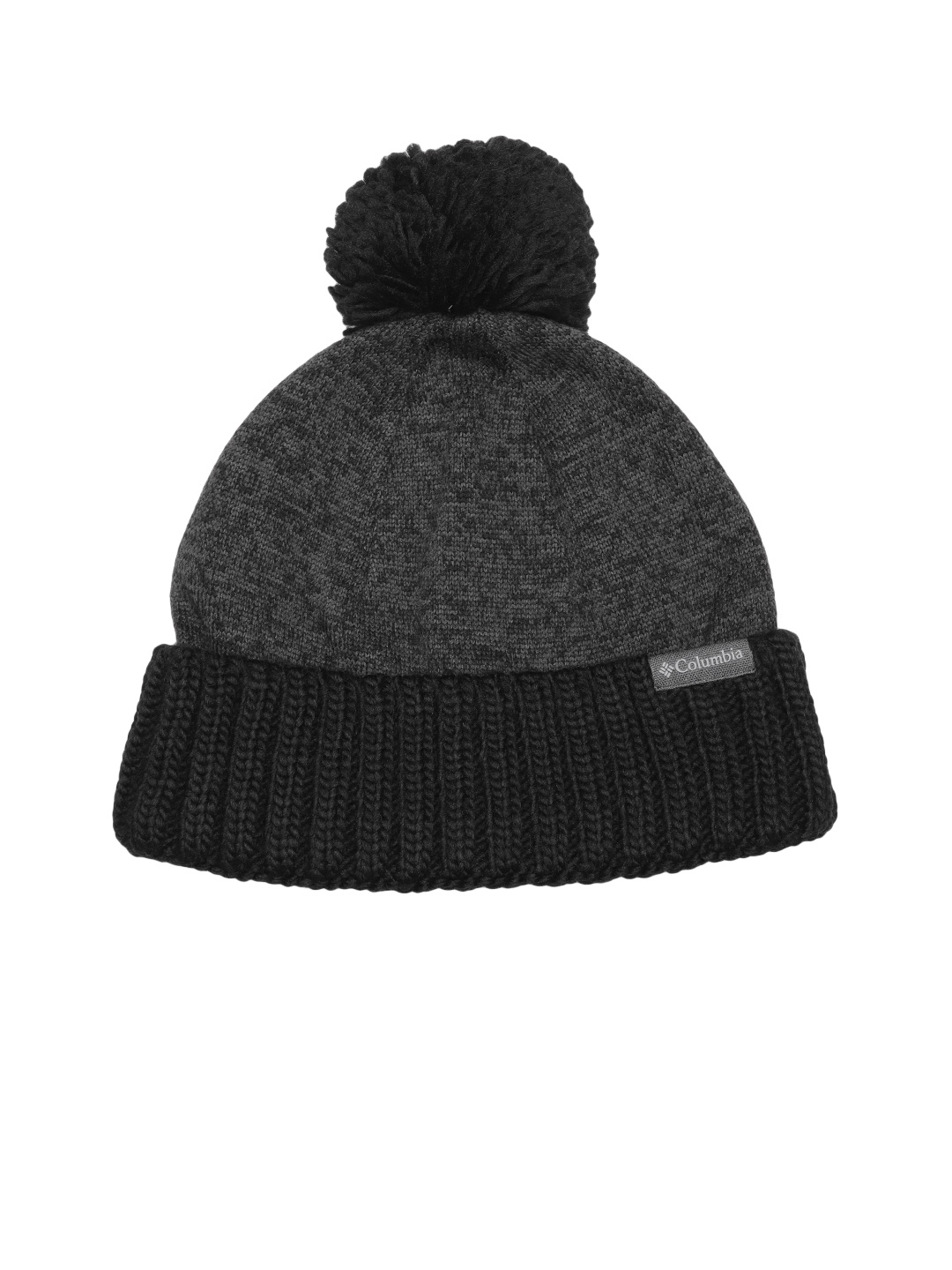

Columbia Unisex Black & Grey Solid Beanie Cap