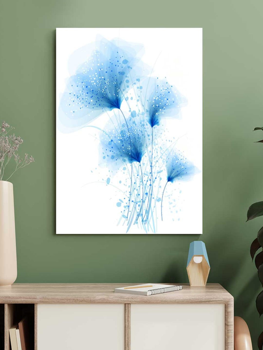 Art Street White Printed Floral Decorative Painting Wall Art