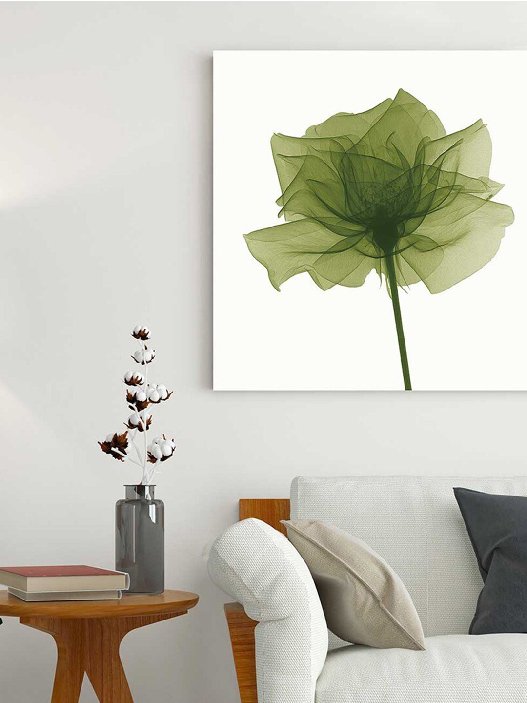 

Art Street White & Green Printed Canvas Wall Art