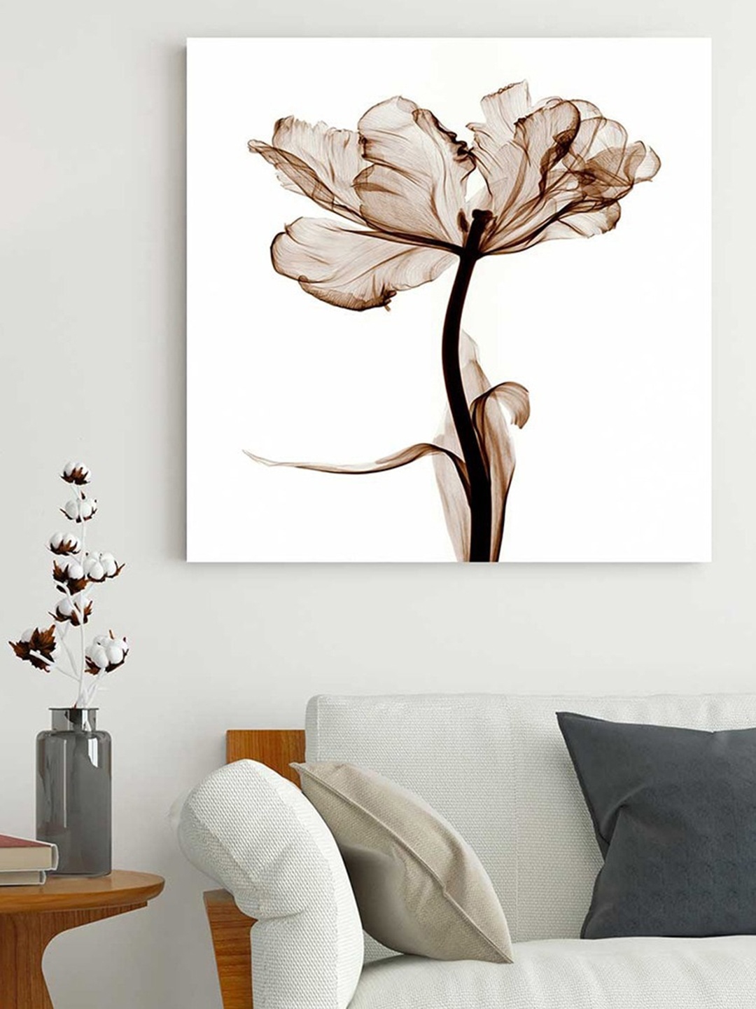 

Art Street White & Brown Floral Painting Canvas Wall Art