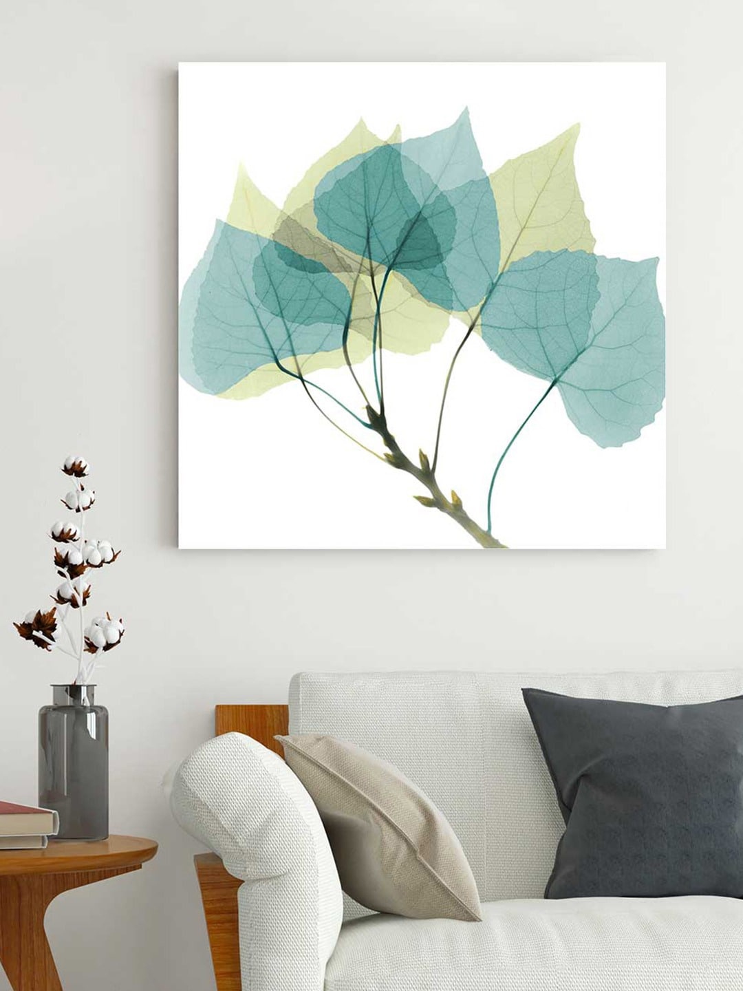 

Art Street White & Blue Leaf Prints Painting Wall Art