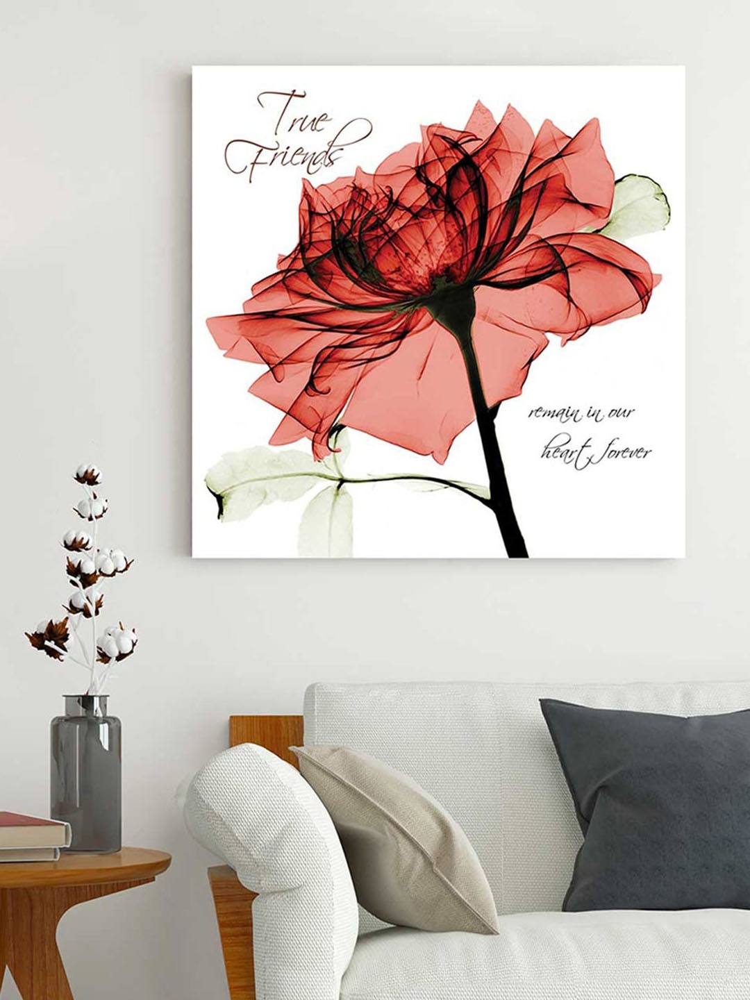 

Art Street White Printed Rose True Friends Painting Wall Art