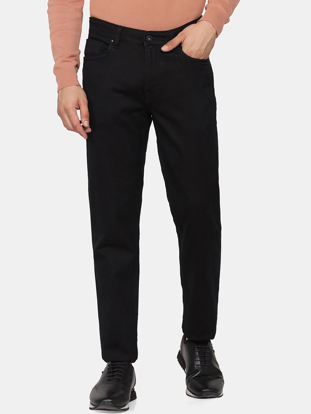 

Blackberrys Men Black Slim Fit Low-Rise Low Distress Jeans