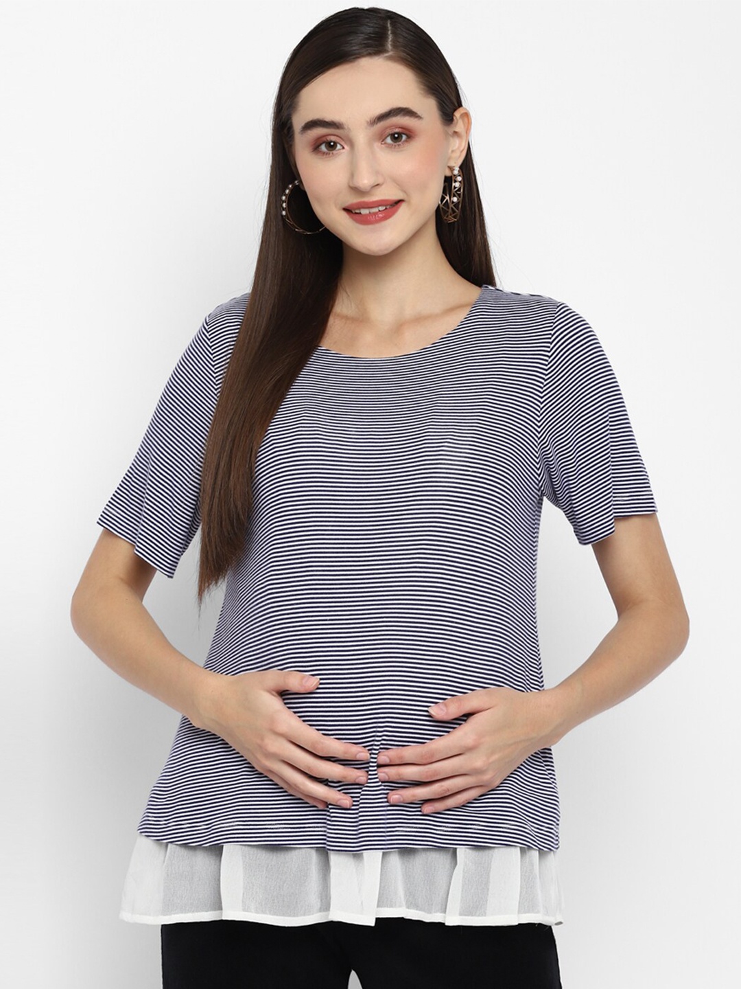 

Momsoon Maternity White Striped Top