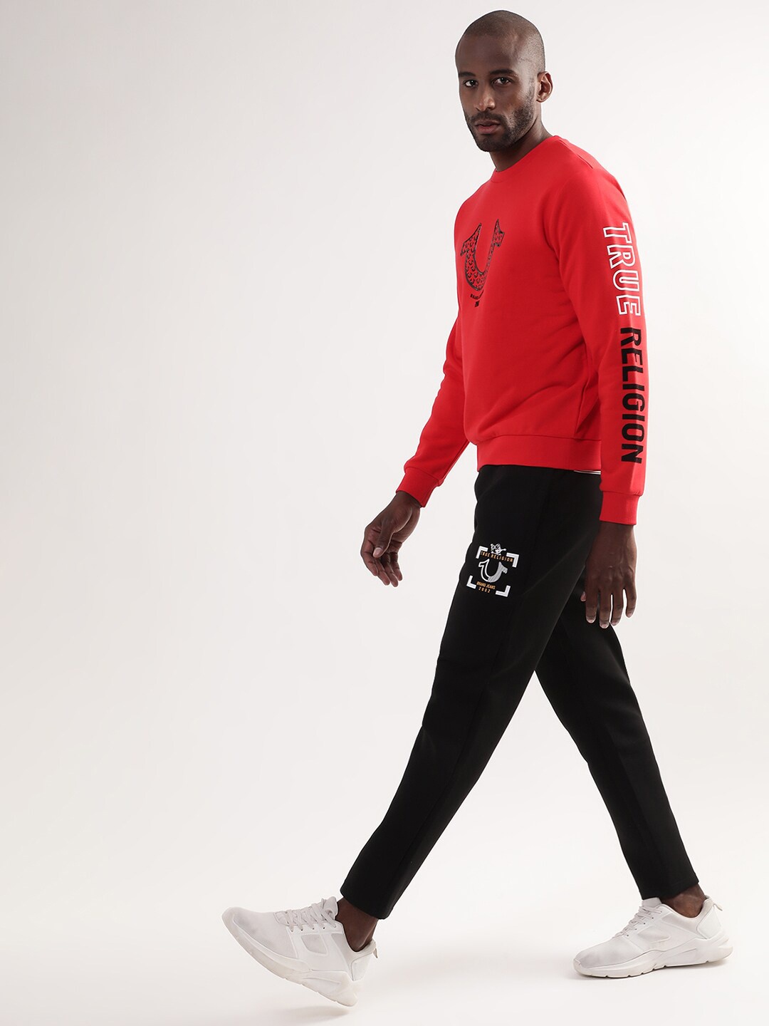 

True Religion Men Red Printed Sweatshirt