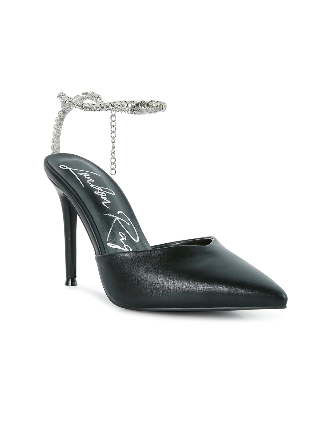 

London Rag Black Solid Party Pump Heels
