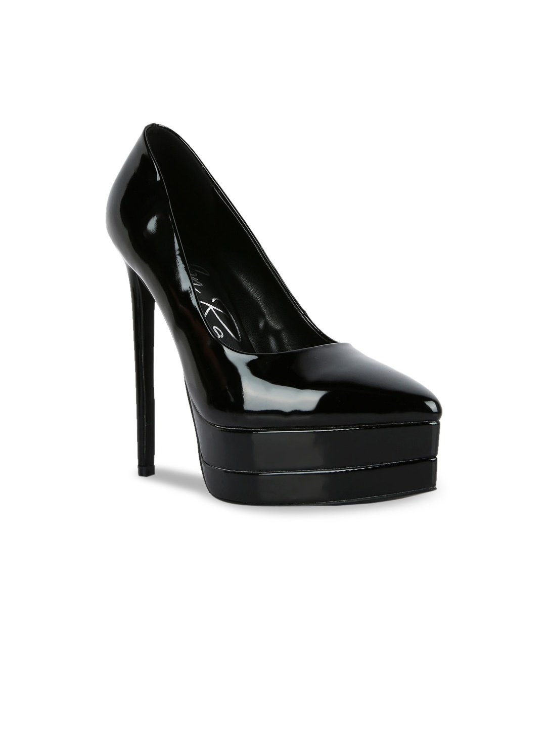 

London Rag Black Solid Party Pump Heels