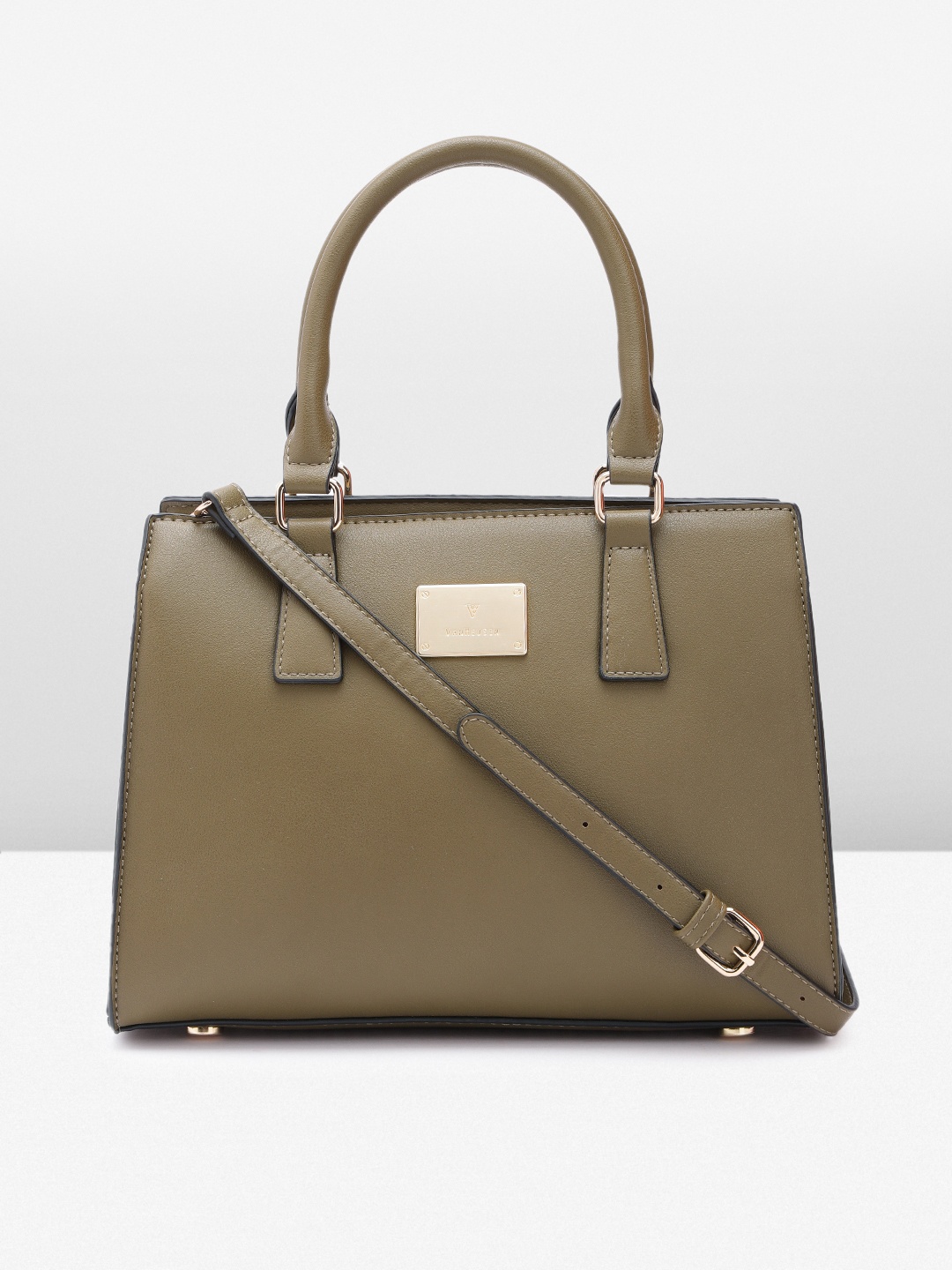 

Van Heusen Solid PU Structured Handheld Bag, Olive