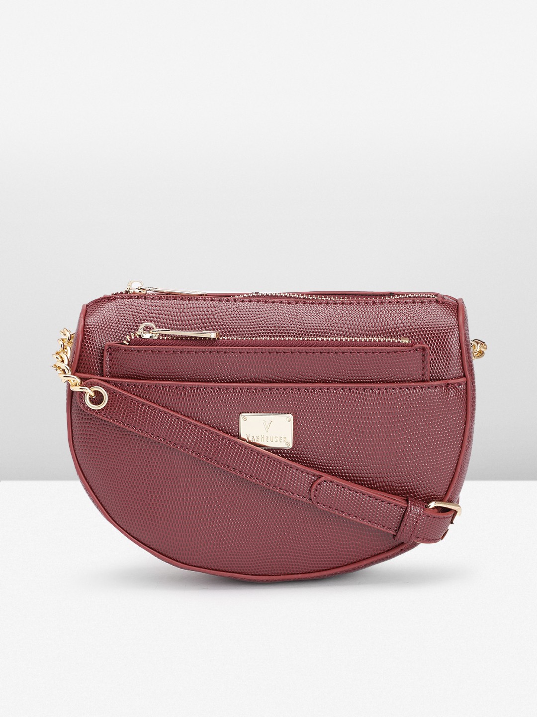

Van Heusen Textured Sling Bag, Maroon