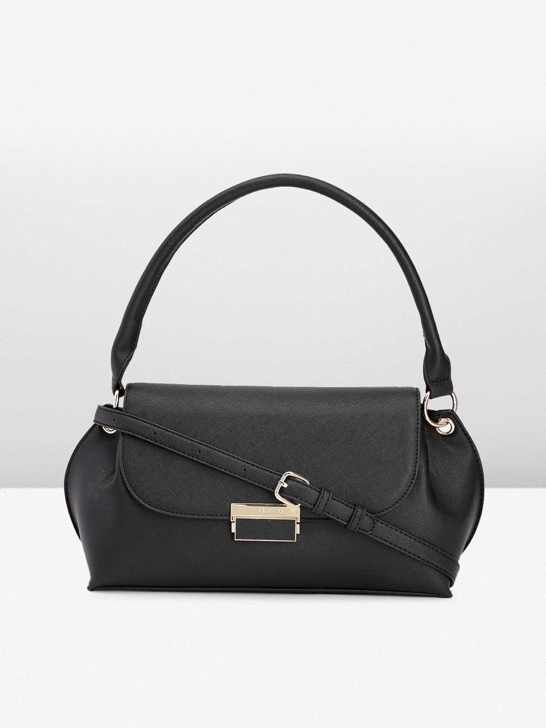 

Van Heusen Solid PU Structured Handheld Bag, Black