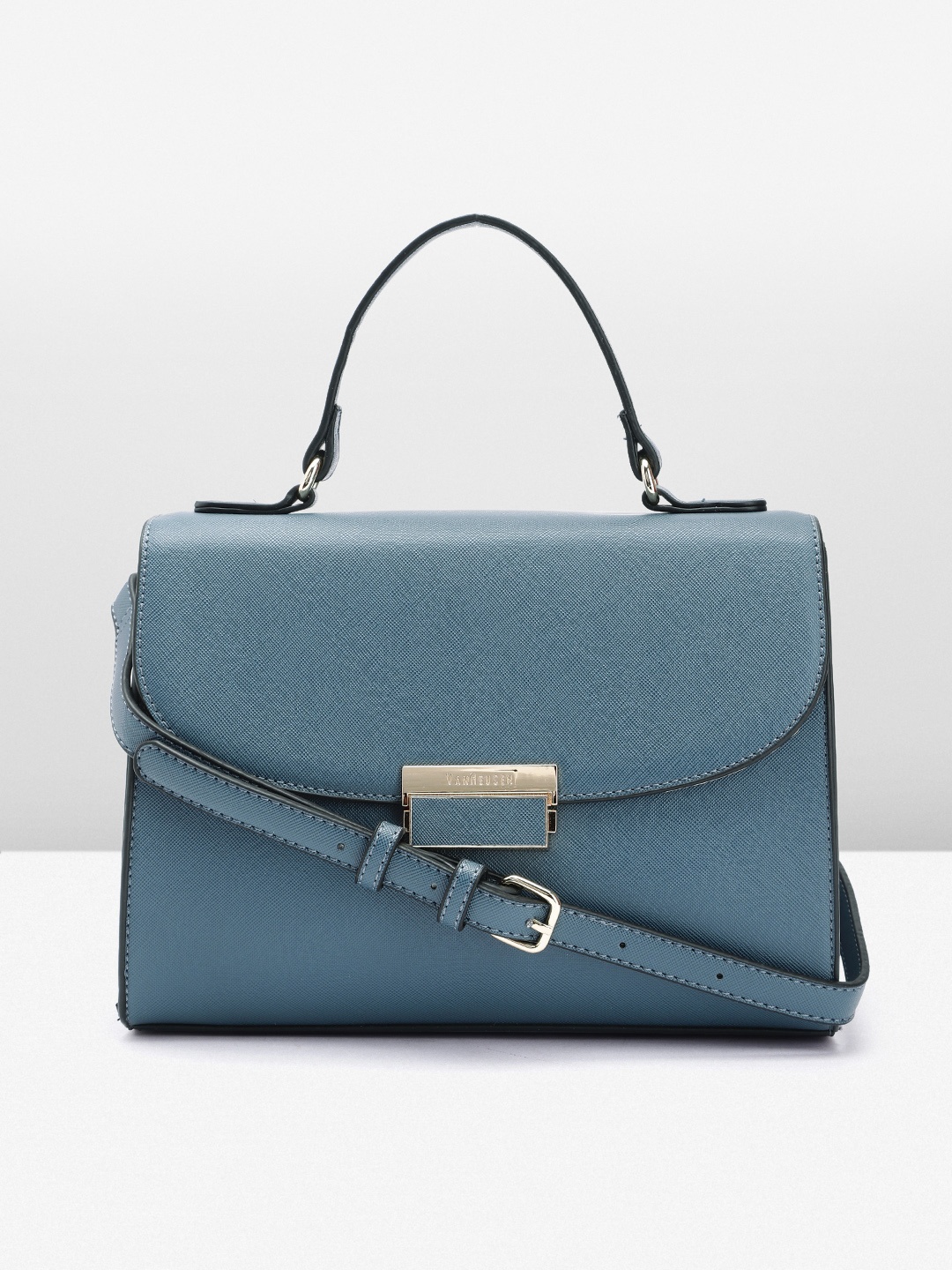 

Van Heusen Solid PU Structured Satchel, Blue