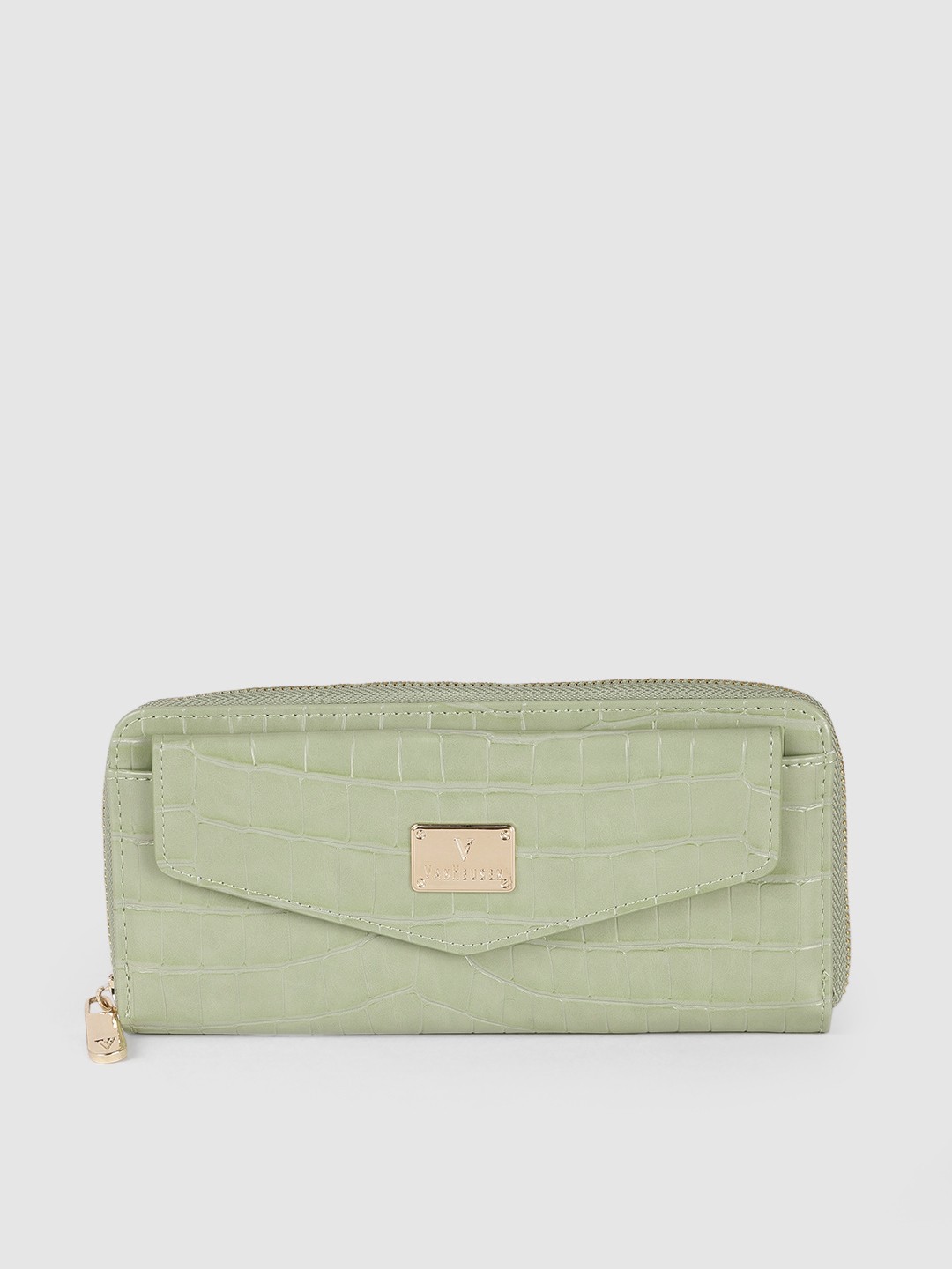 

Van Heusen Women Animal Textured Zip Around Wallet, Green