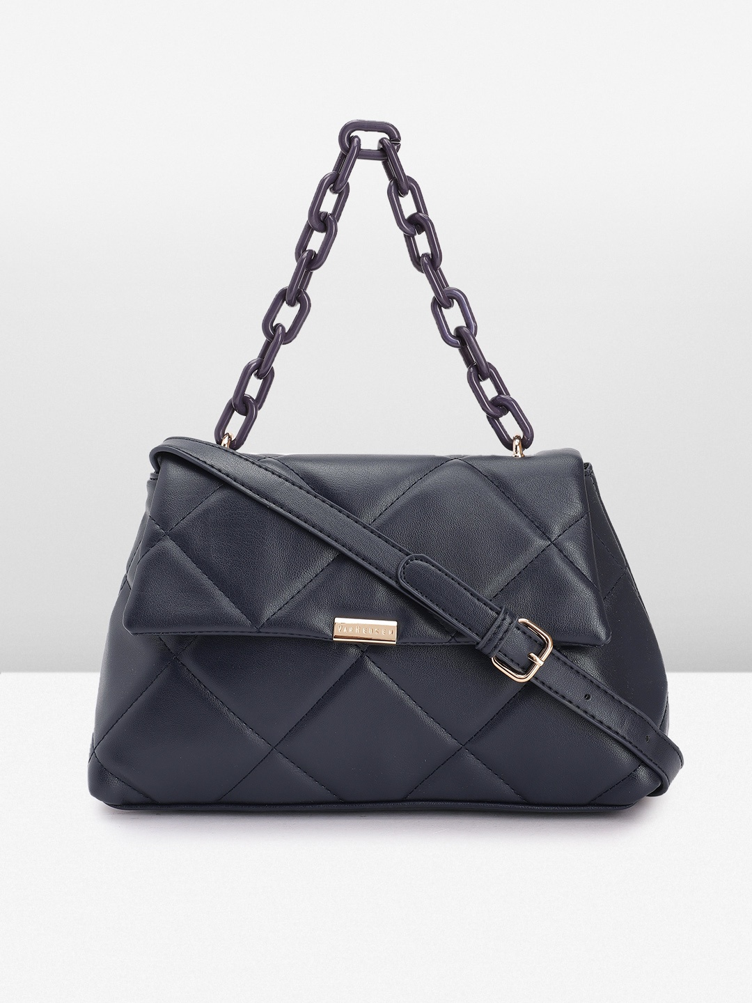 

Van Heusen Structured Satchel with Quilted Detail, Navy blue
